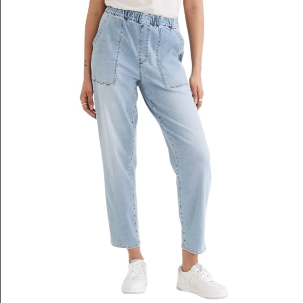 Madewell high rise Pull-On Relaxed Jeans, elastic, Small Tall (runs a tad large) - Picture 4 of 12